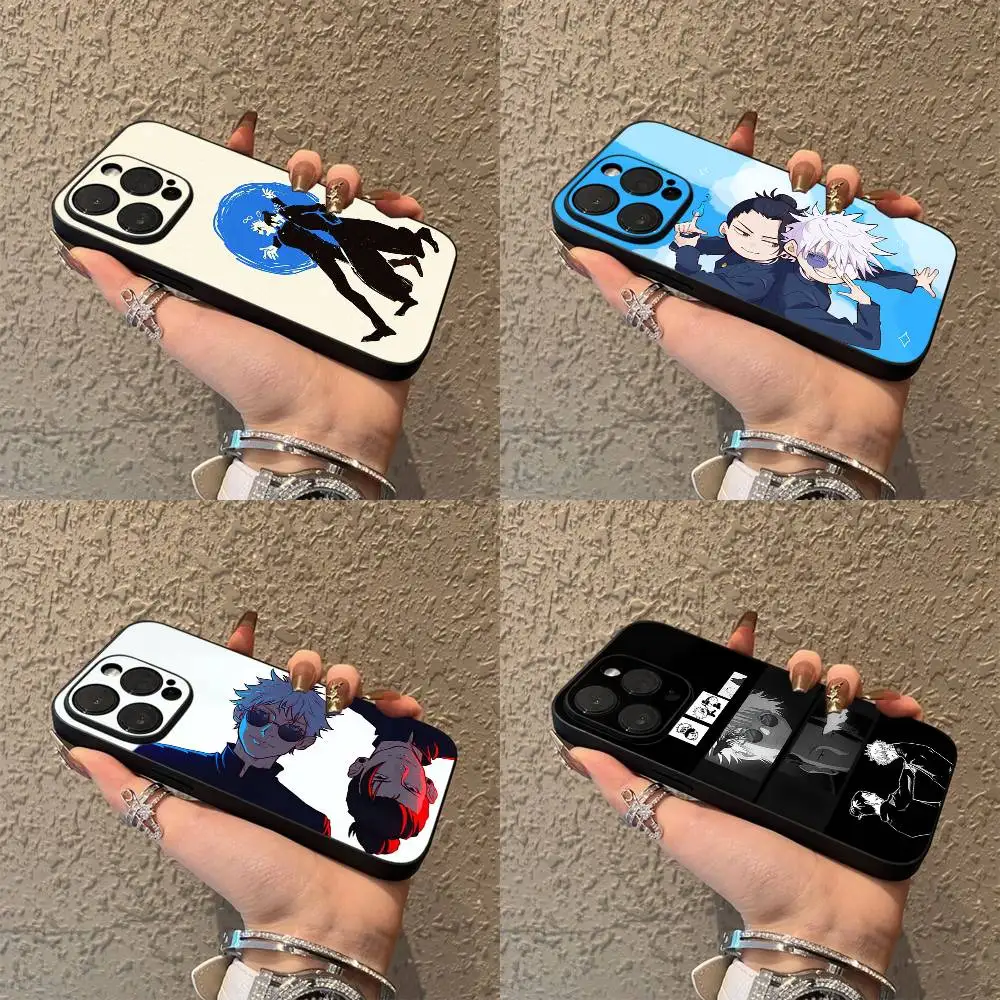 

J-Jujutsu Gojo Geto Kaisen Phone Case For iPhone 17,16,15,14,13,12,Pro,Max,Plus,E,SE4,Air,Mini Black Soft Box
