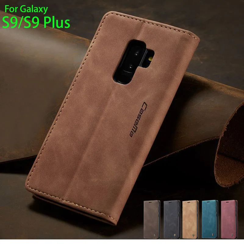 

Case For Samsung Galaxy S9 Plus Luxury Magnetic Attraction Flip Retro Leather Wallet Phone Cover For Samsung Galaxy S9 S 9 plus