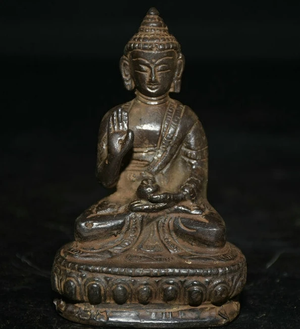 

Old Tibet Tibetan bronze Shakyamuni Amitabha Buddha Sakyamuni sculpture