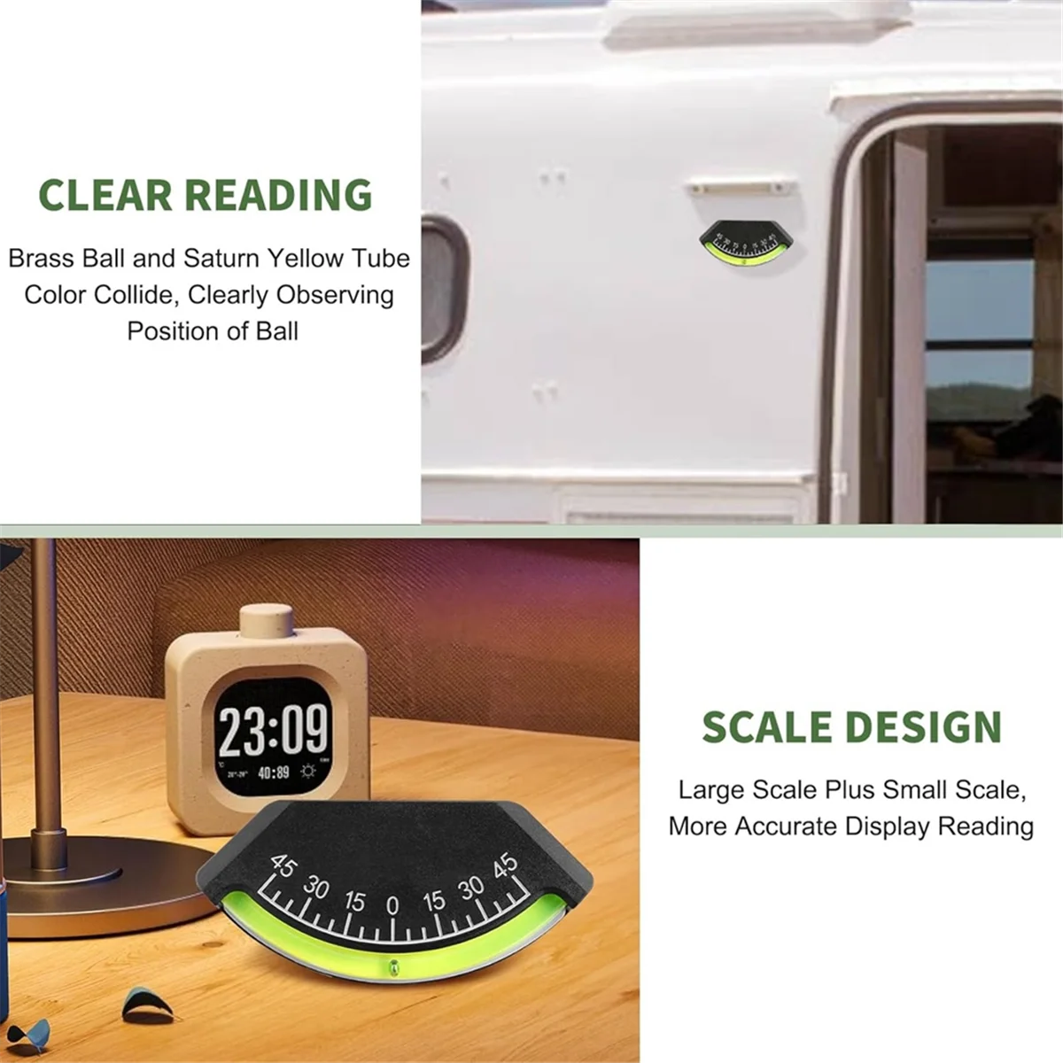 مقياس QUAI-ITLevel لمركبة شاحنة RV، مقياس مستوى المقطورة، مقياس الميل عالي الوضوح، مقياس الميل