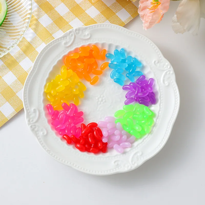 Kawaii Jelly Bean Candy Cabochon, Lovely Dollhouse, Fake Sweets, Craft Decoration, 50 PCs/Lot