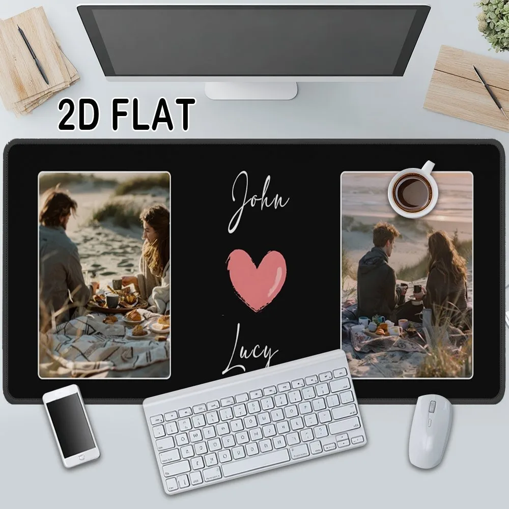 Birthday Christmas Exclusive Custom Text Desk Mat With Upload Photo & Name, Extended XL Gaming Pad Smooth Surface