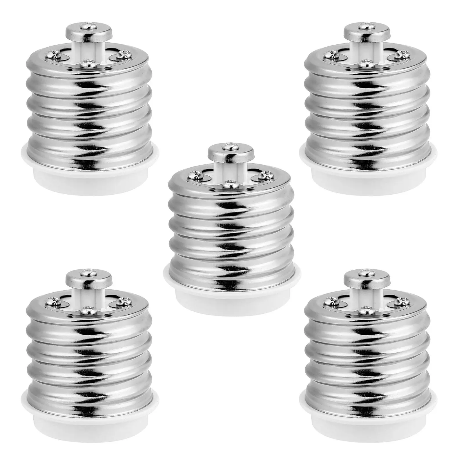 5Pcs Lamp Holder Adapter E40 to E27 Light Socket Converter Bulb Base Reducer for Home Office Industrial Lighting Fixture