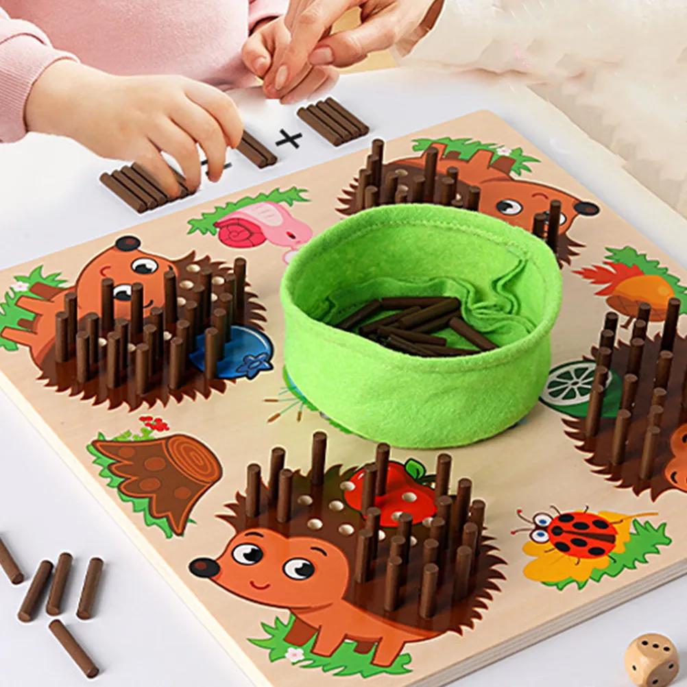 

Развивающая сенсорная игрушка-ежик из высококачественной древесины, развивающая логическое мышление и мелкую моторику, легкая, для малышей