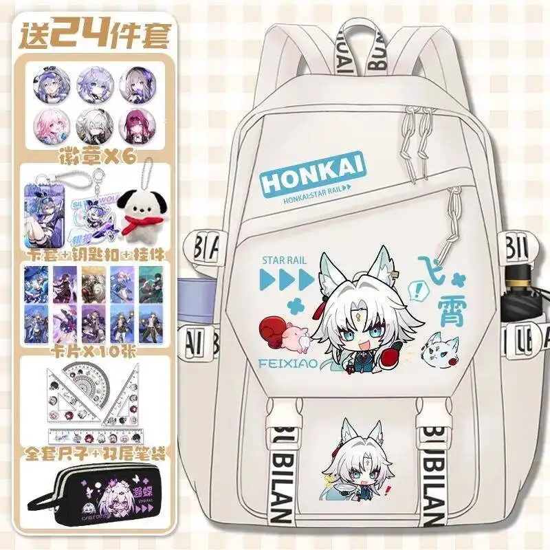 

Anime Game Honkai: Star Rail Cos Sunday Anaxa Rappa Phainon Jiao Qiu Etc. 2025 Unisex Portable Storage Schoolbag Prezzie