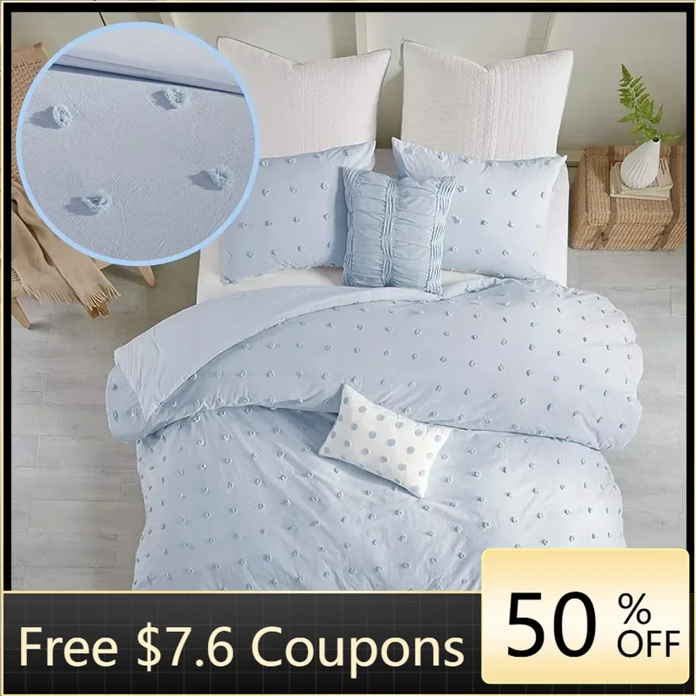 Comforter Set Full Jacquard Tufts Chic All Season Bedding Winter Decorative Pillows Bed Linen Set Matching Shams Freight free