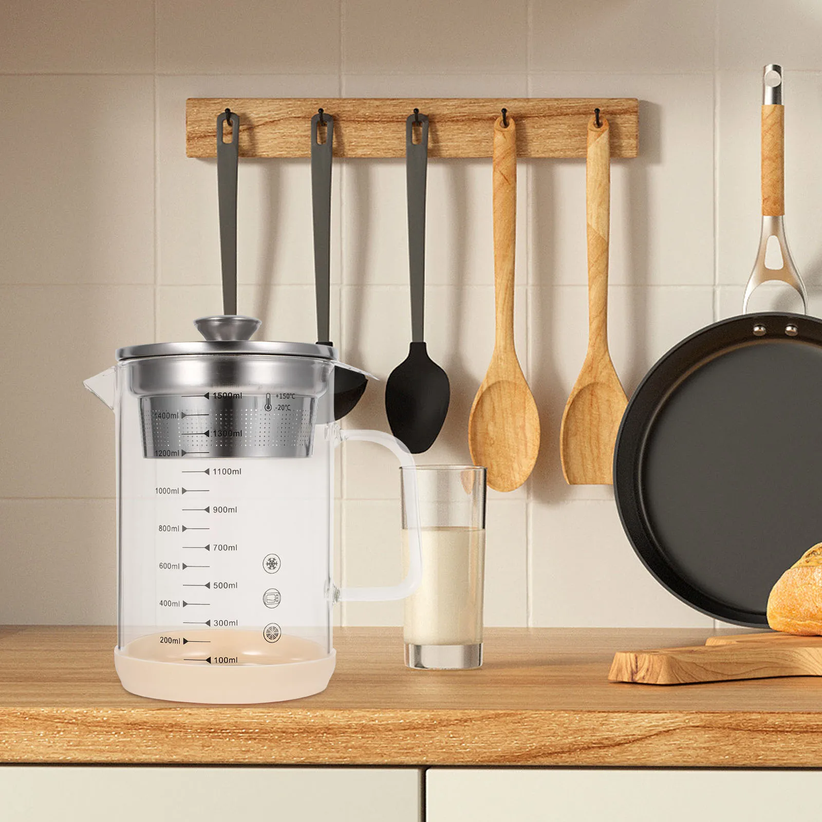 

Контейнер для соевого молока, стеклянное сито, большая емкость, легко чистится, кухонный помощник, контейнер для соевого молока, чайник