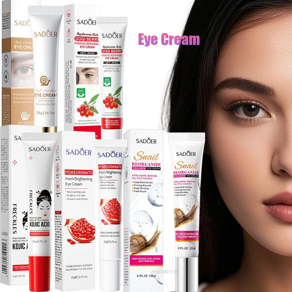 

Крем для глаз с витамином С и улиткой, койевая кислота, увлажняющий, против темных кругов, мешков под глазами, укрепляющий, против отечности, красота, уход за кожей вокруг глаз