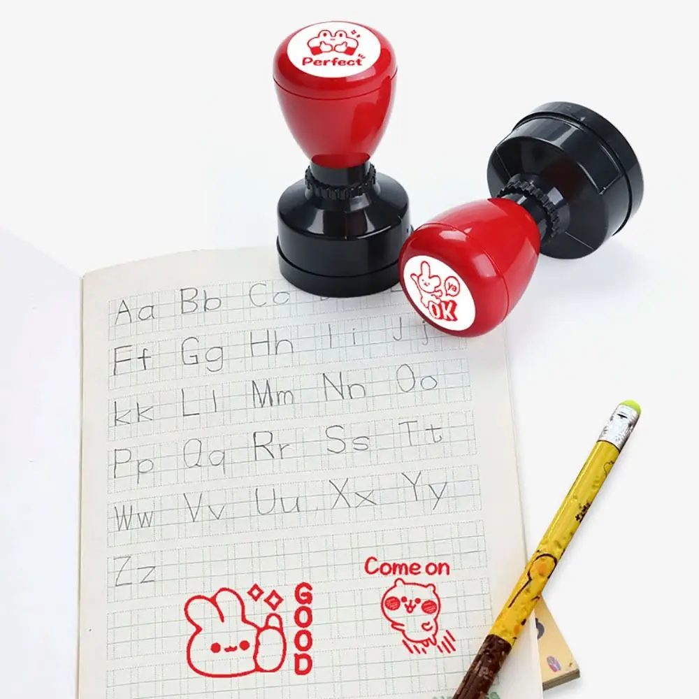 Durable Praises Emoticons Teacher Encourage Stamp Scrapbooking Seal Teacher Supplies Comments Seal DIY Self-ink Stamps