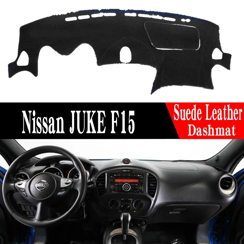 

Коврик на приборную панель из замши для Nissan JUKE F15 2011-2019, накладка на панель приборов, защитный коврик для автомобиля
