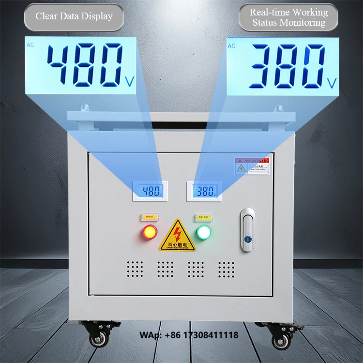 480V to 220V 380V Step up Three Phase Dry Type Toroidal Coil Flyback Power Transformer with Digital Display 25KVA