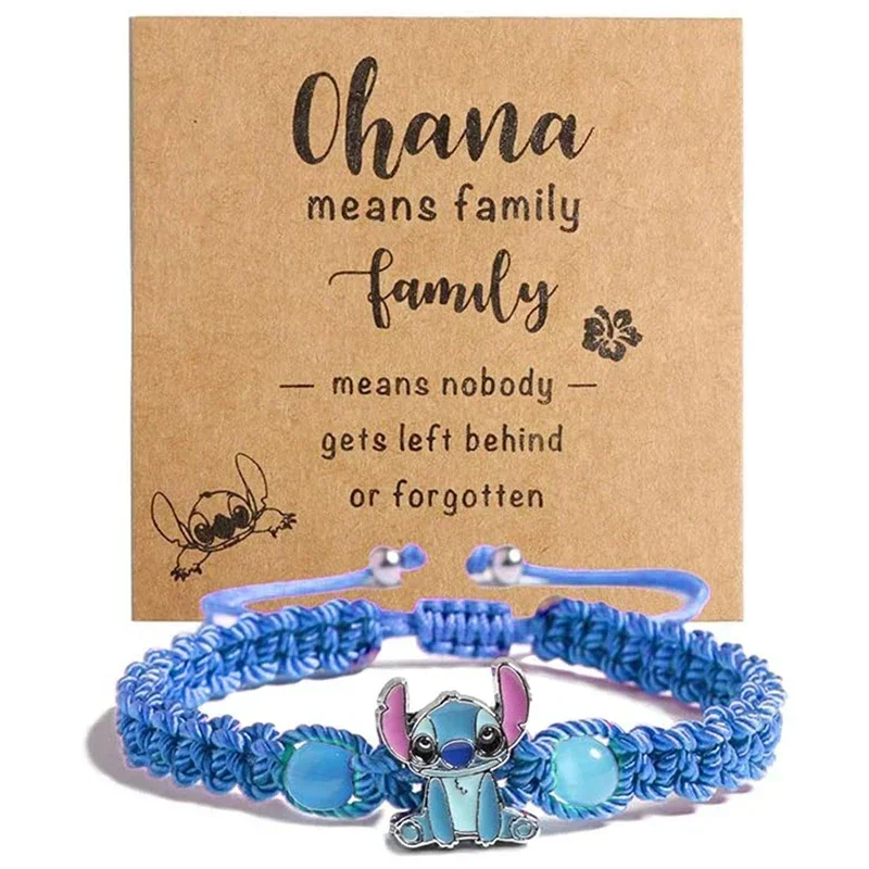 

Disney Stitch Adjustable Weaving Bracelet Cute Anime Cartoon Fashion Charm Women Beading Jewelry Ornaments Lovers' Holiday Gifts