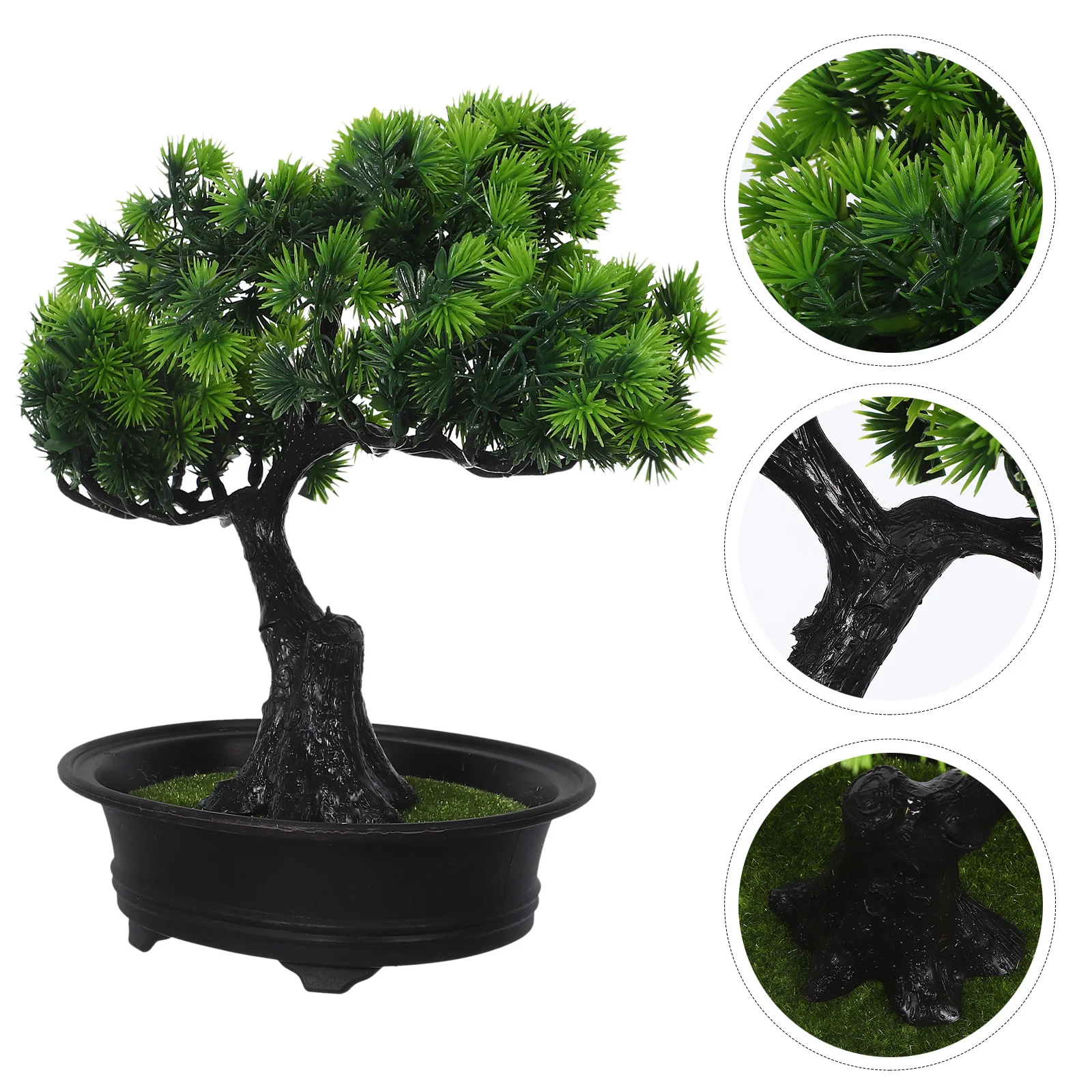 

Artificial Bonsai Tree Japanese Juniper Style Realistic Small Potted Fake Plant For Indoor Decor Office Home Desktop Zen Garden