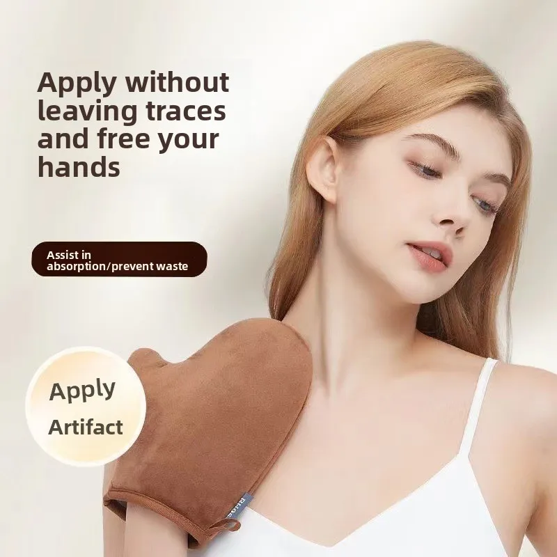 Body Lotion Glove Self-Tanning Mitt Double-Sided Prevents Sticky Hands Applicator Quick Dry Flocking Glove Makeup Applicator