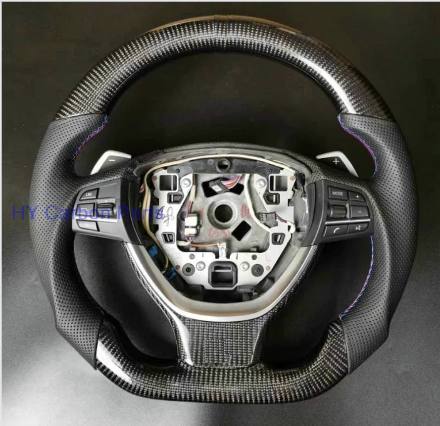 Carbon Fiber Steering Wheel No Paddle For BMW F10 F10 M5 F11 F18 F07 535 520 528 535i 5 Series