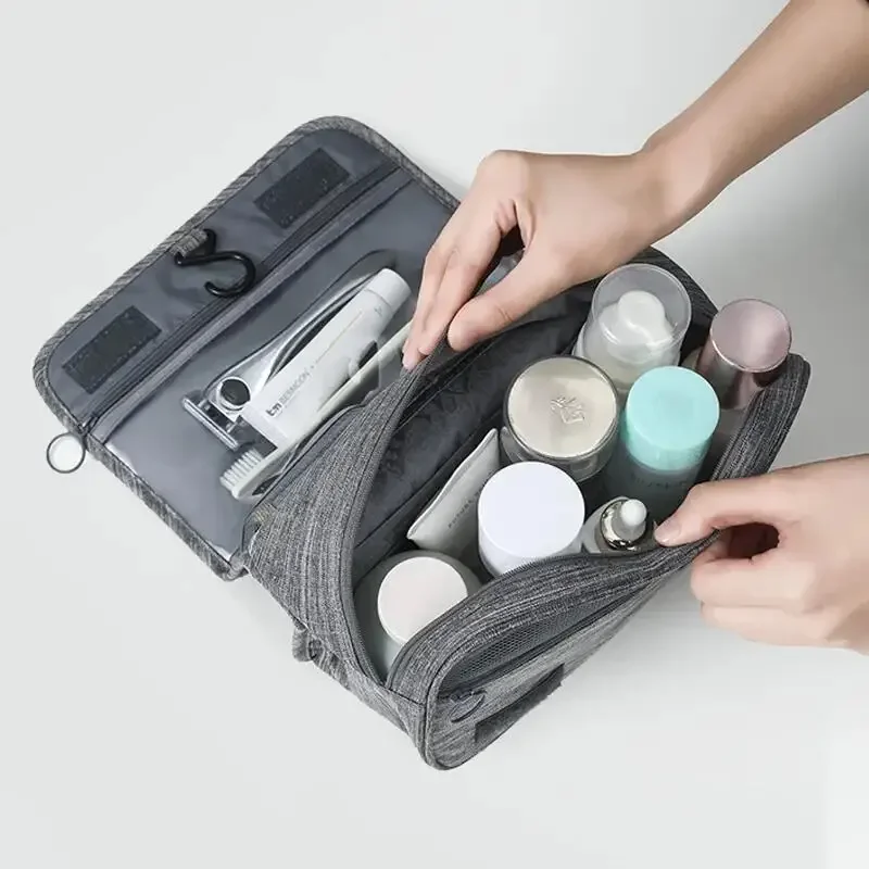 Oxford Fabric Men Business Portable Storage Bag Toiletries Organizer Women Cosmetic Bag Waterproof Hanging Travel Wash Pouch image 4