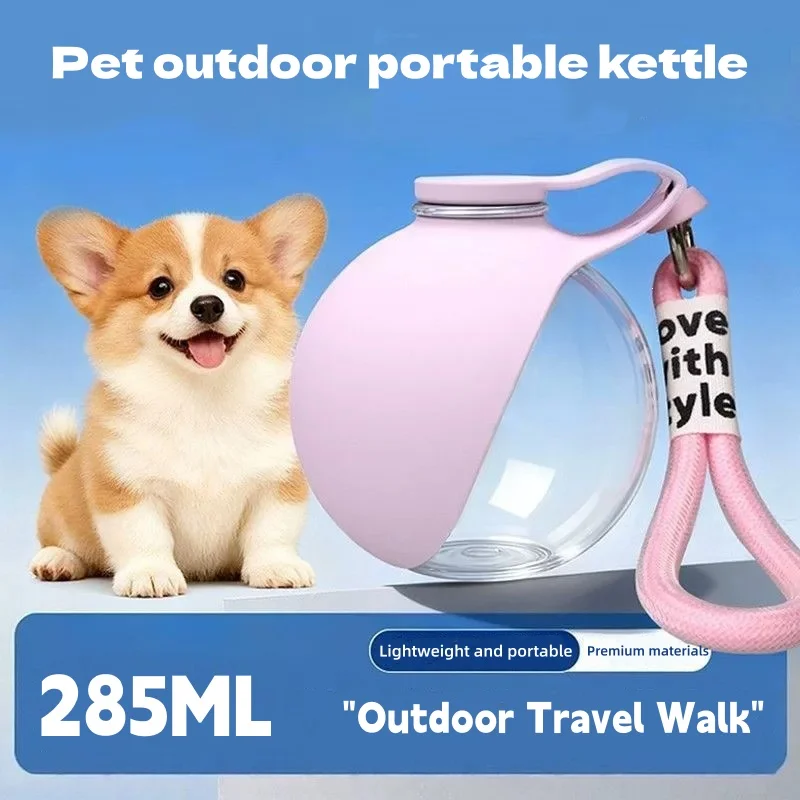Leak-proof Plastic Pet Water Bottle for Dogs And Cats with Lanyard Outdoor Foldable Compact Travel Water Dispenser  For Dog Cat
