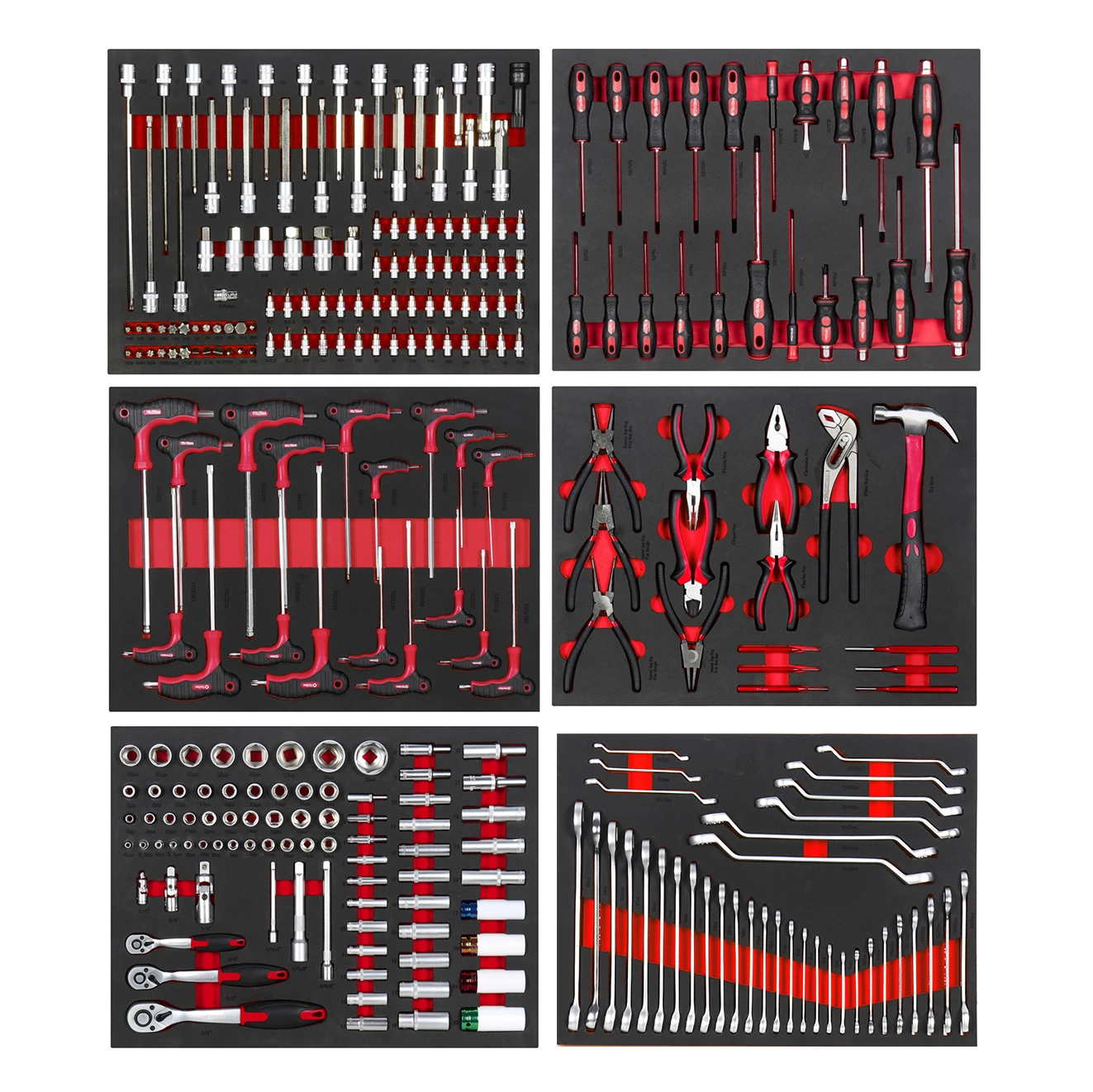 273pcs CrV Steel Mechanic Tool Set 7 Drawer Lockable Rolling Tool Trolley With EVA Foam Trays For Auto Repair Workshop