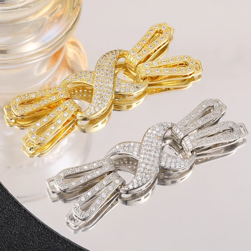 

Juya 18K Gold Silver Plated Needlework Infinity Connector Fastener Clasp Locks For DIY Crystals Beads Pearls Jewlery Making