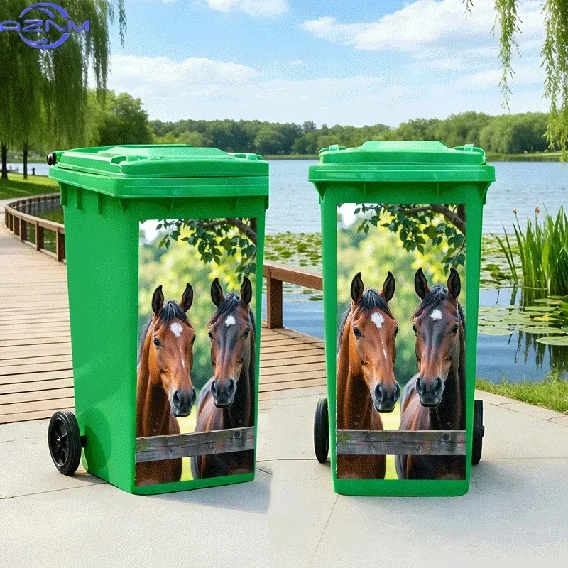 Bin Makeover 2D Print Decor Decal Creative Pattern Ornament for Indoor Garbage Can