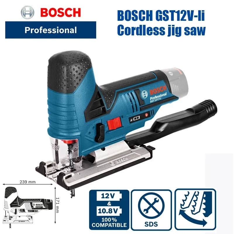 BOSCH GST 12V-Li Professional Cordless Jig Saw Bare Tool Woodworking Cutting Machine Handheld Curved Saw GST12V-LI Power tool