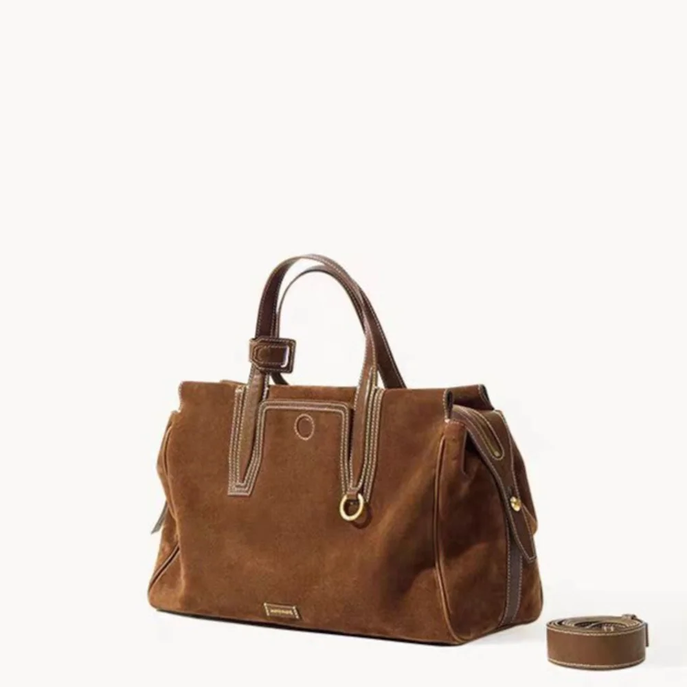 

Autumn and Winter Mini Suede Bag Medium Boston Large Capacity Travel Bag Unisex