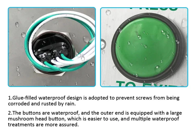 12/24V Stainless Steel Push Exit Button Acces Control System Exit Switch Mushroom Button Door Release Button