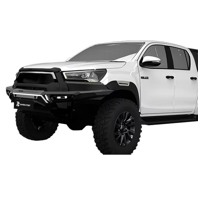 Hot Sales Front Bumper with Side Light Car Gloss Black Body Kit Front Bumper Front Bar 4x4 Off-road Accessories for toyota Hilux