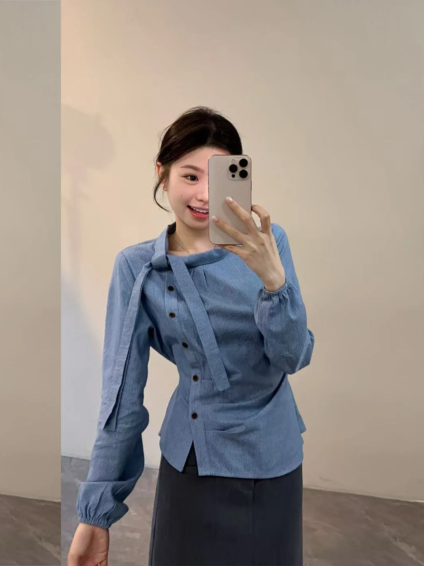 

Song Summer High-End Sensation Small Flng Sve Sa Obi Asymmetrical Casual Slimming Versatile irt DT52 Commute Sle