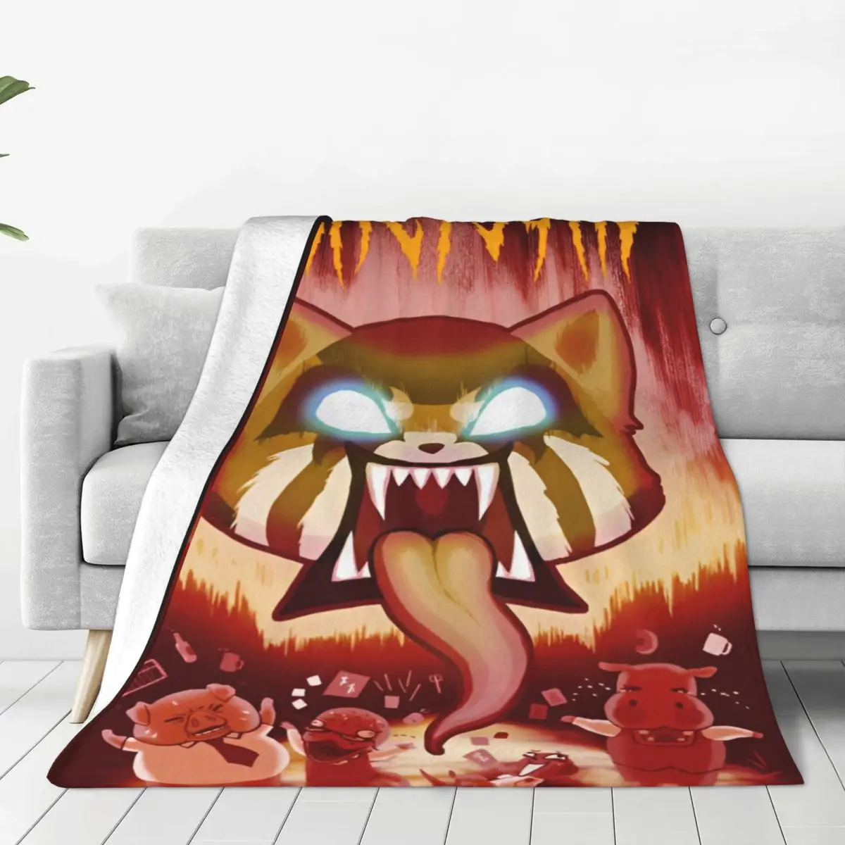 Aggretsuko Cartoon Blanket Airplane Travel Flannel Throw Blanket For Bedroom Warm Soft Design Quality Bedspread Birthday Present