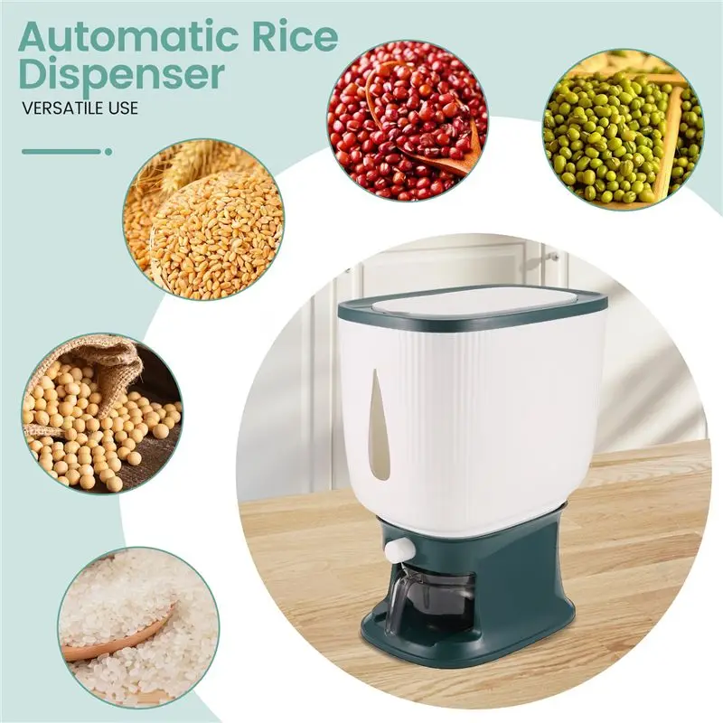 L68A 10Kg Automatic Rice Dispenser With Rinsing Cup Smart Rice Dispenser Rice Storage Rice Bucket Household Rice Box