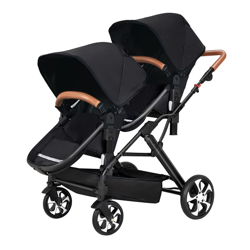 

Double Stroller for Twins or Two Babies Foldable Two-way Multifunctional Adjustable Armrests Reclining Seats for Sitting Lying
