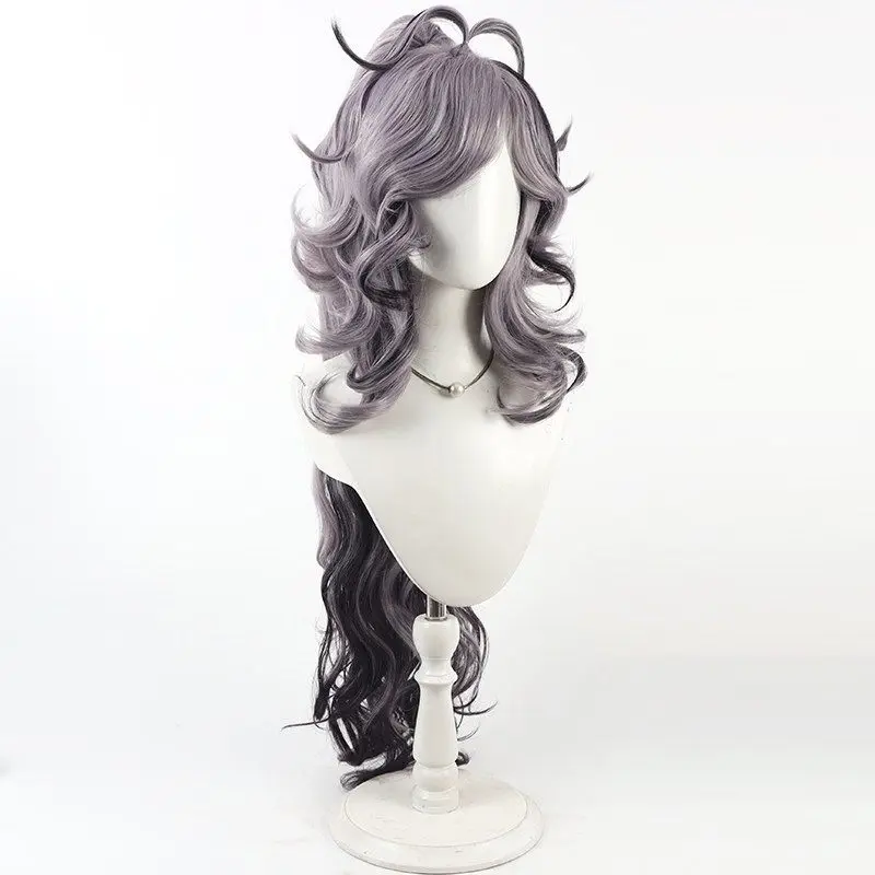 FGO Fate Edmond Dantes Cosplay Wig Grey Purple Long Curly Hair Men Women Halloween Party Props Heat Resistant Synthetic Wigs