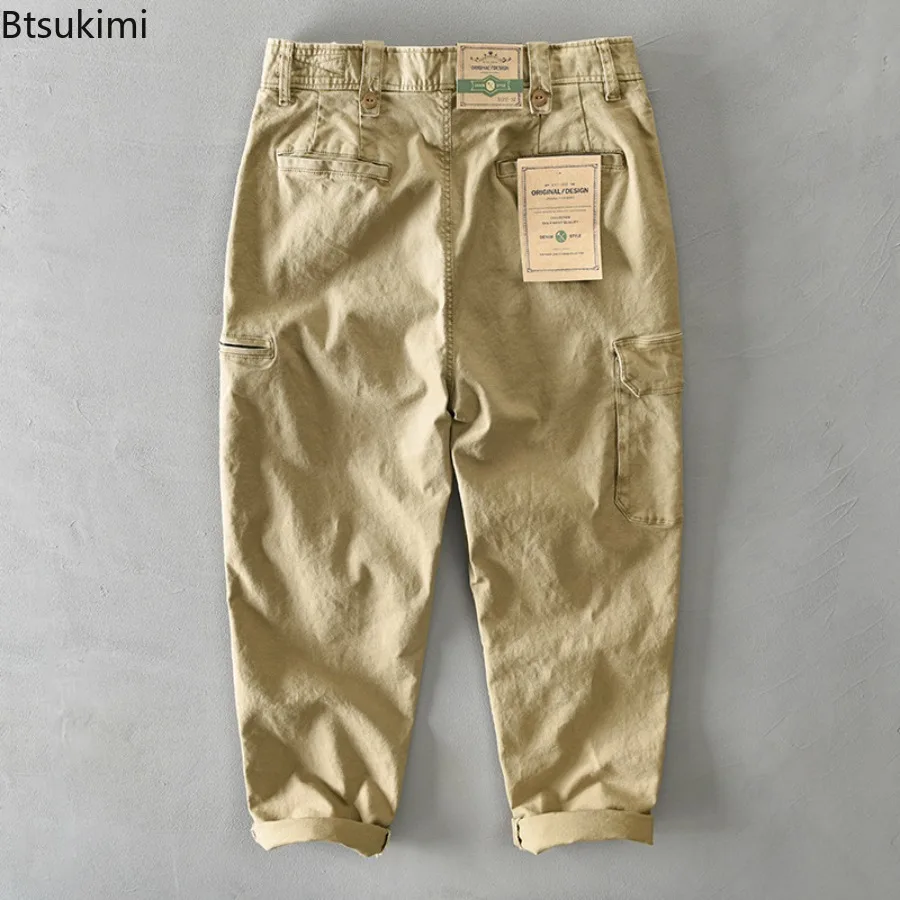 2025 Autumn Winter Men's Cotton Cargo Pants Fashion Multi Pocket Design Casual Baggy Pants Man Joggers Pants Harajuku Streetwear