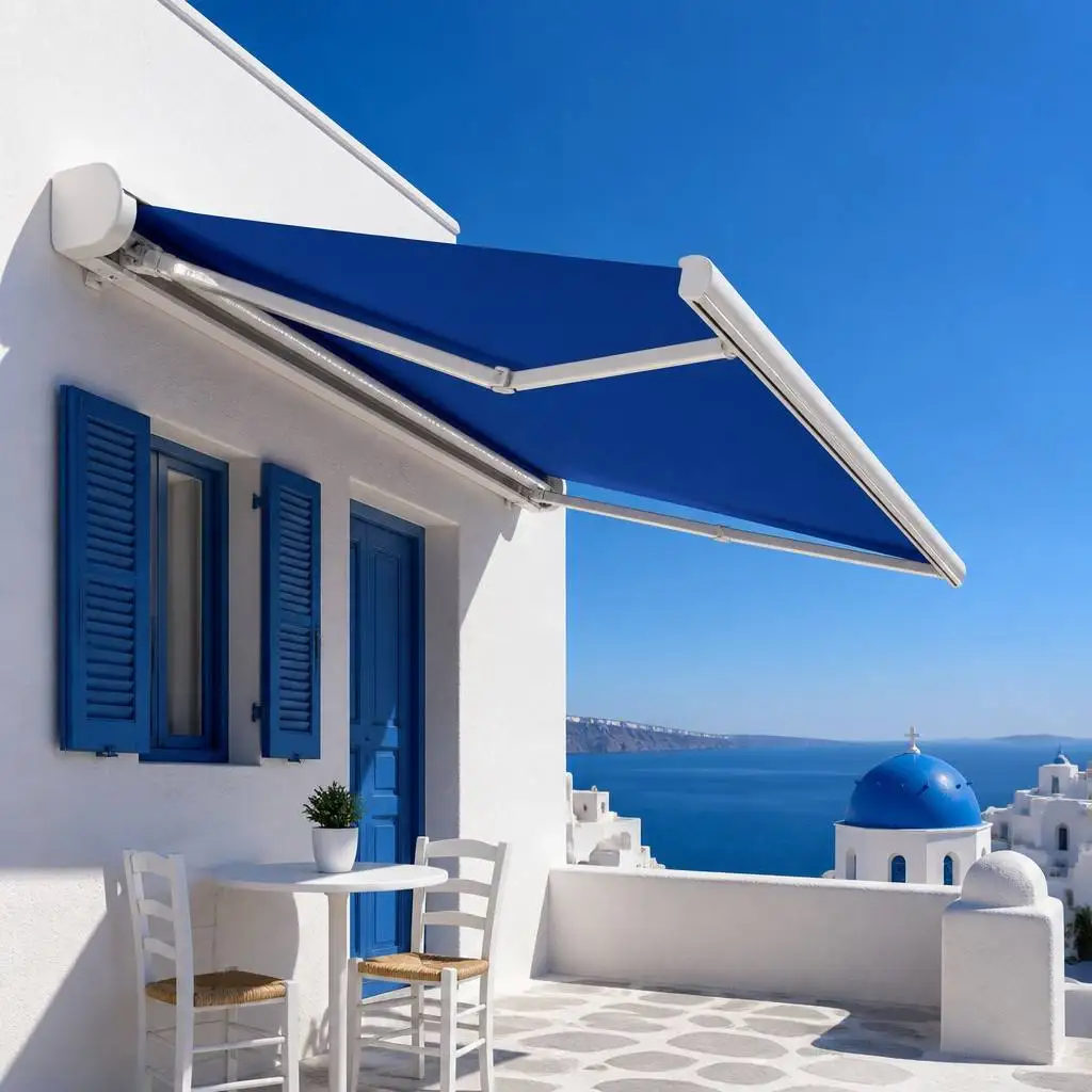 Latest Design Outdoor Retractable Awning Fashion Aluminum Rainproof Material Sunshade All Weather High End Electric Canopy