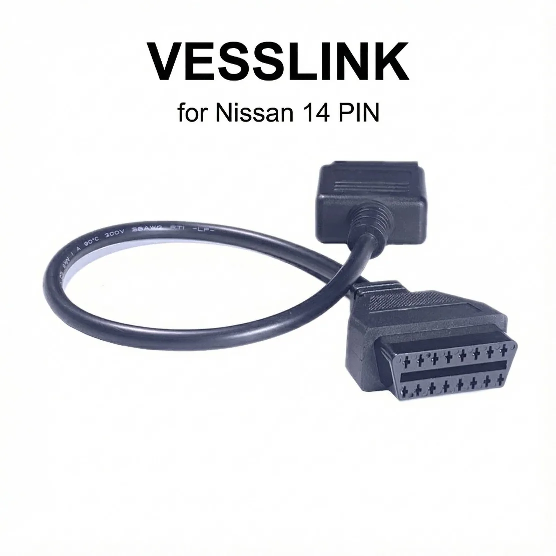 High Quality For Nissan 14 Pin to OBD2 16 Pin Cable Car Diagnostic Connector For Nissan 14Pin to 16Pin OBD OBDII Adapter