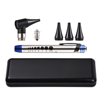2 in 1 Otoscope and Eyes Diagnostic Tool Kit Portable Stainless Steel Handheld Optical Otoscope Ears Diagnostic Supplies