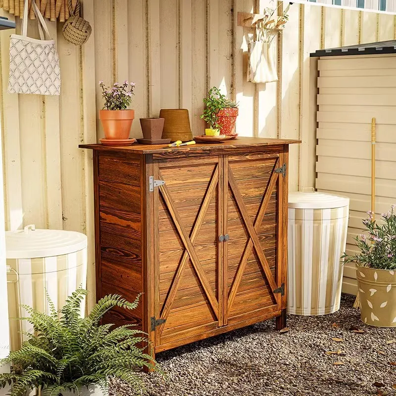 Outdoor garden cabinet, courtyard storage, waterproof and sunscreen storage cabinet, large capacity deepening