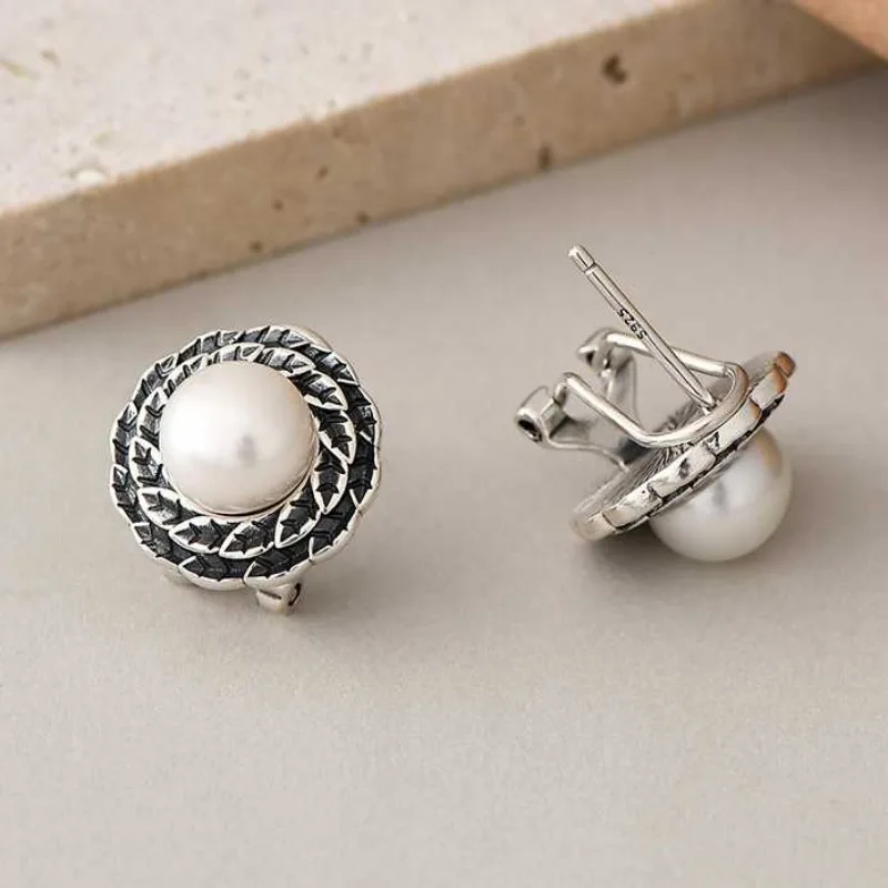 SACE GEMS Women Earrings S925 Sterling Silver Natural Pearl Eardrop Zircon Fashion Boutique Jewelry Gift Accessories Ear Stud