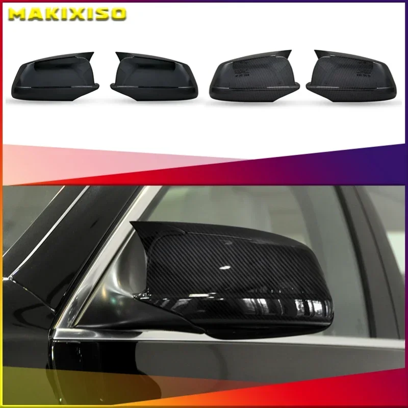 2x Carbonfaser-Stil, schwarze Spiegelabdeckung, Ersatz für BMW 5er F10 F11 2010–2013, Zubehör