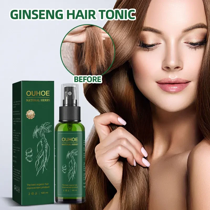 OUHOE Ginseng  Growth Solution Oil Neo Genuine Ginseng Extract Hair Growth Spray Strengthening Hair Moisturizing Anti-Fall