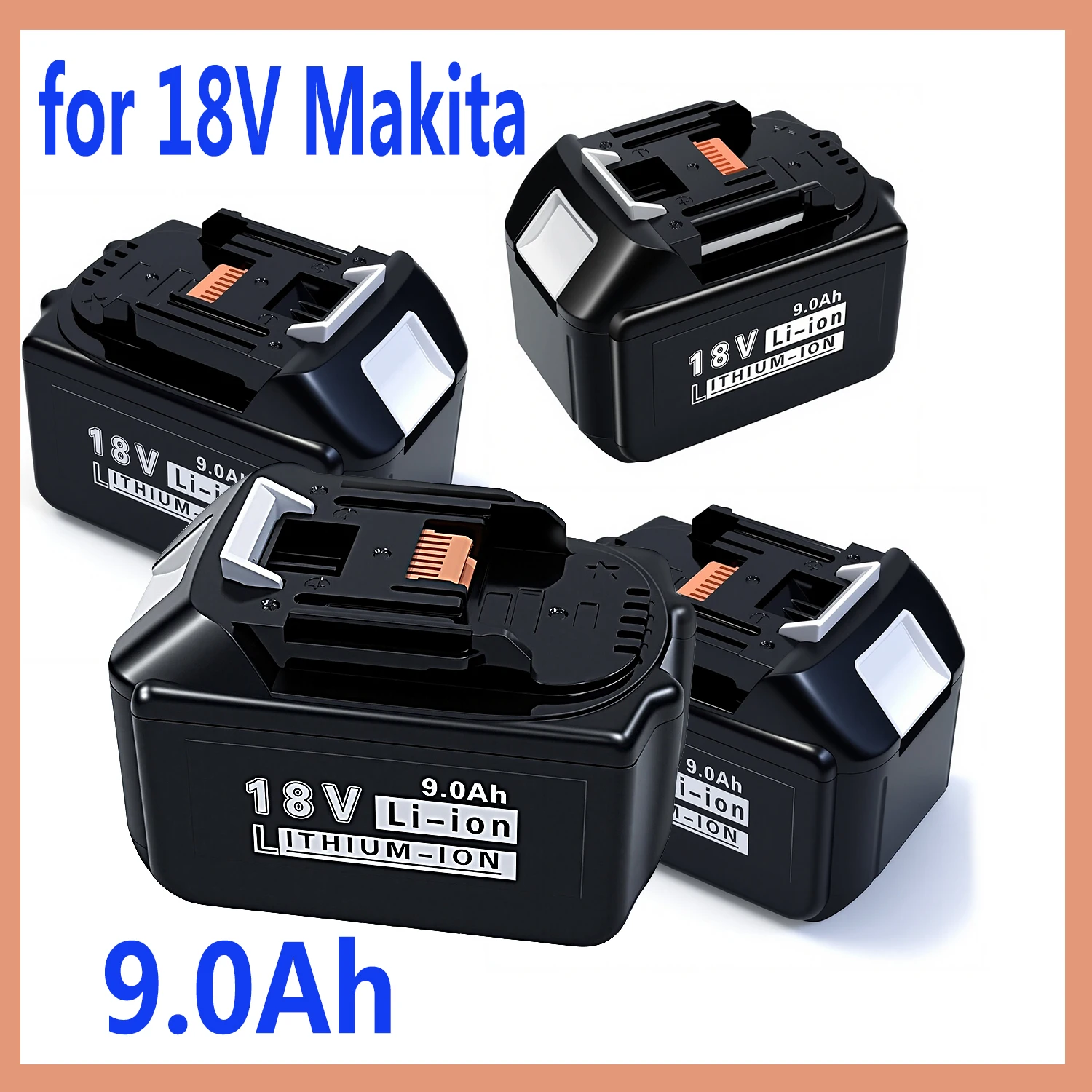 

Аккумулятор 9.0Ah для электроинструментов Makita 18V, совместимый с моделями DTW700, DHR202, DJV182, DDF487