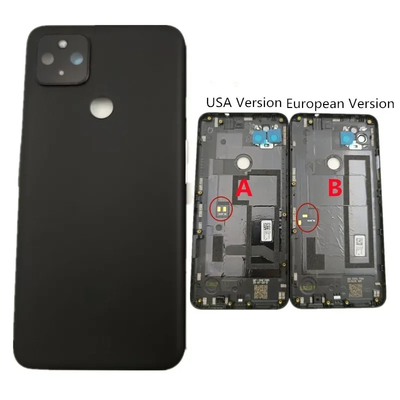 

For Google Pixel 4A 5G Back Battery Cover Rear Door Housing Case Replacement with Camera Frame Lens