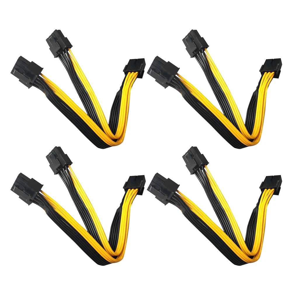 CPU 8Pin to Image Video Card Dual PCI-E PCIe 8Pin (6Pin + 2Pin) Power Distributor Cable 20cm 4Pcs
