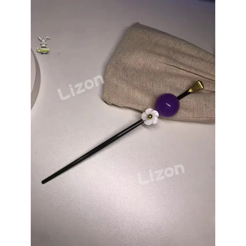 DY20Takerlama Tamayo Cosplay épingle à cheveux démon Slayer Kimetsu No Yaiba violet perle fleur épingles à cheveux japonais Kimono bijoux accessoire