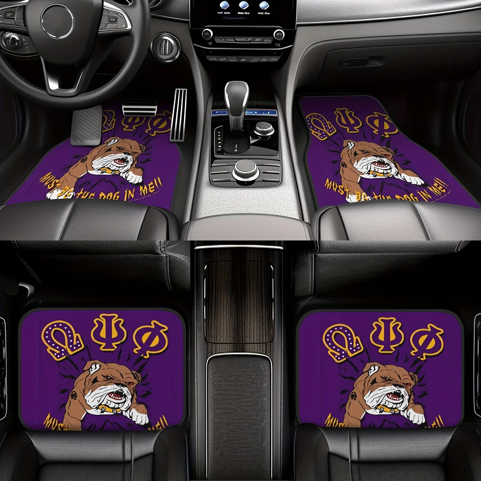 4pcs Delta Sigma Theta Car Floor Mats - Durable Non-slip, Universal Fit For Front & Rear - Enhance Your Cars Interior Decor With