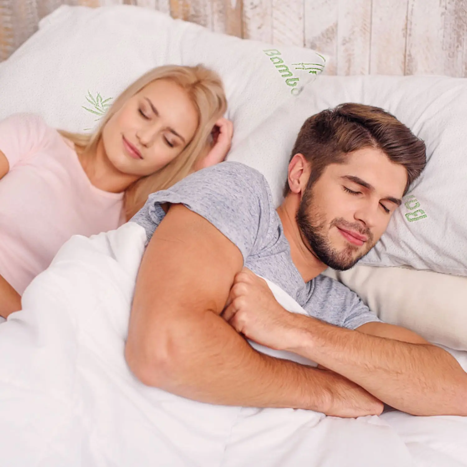 

2Pcs Bamboo Memory Foam Pillow Hypoallergenic Bed Pillow For Head Neck Rest Sleeping Shredded Pillow Washable Cover Queen Size P