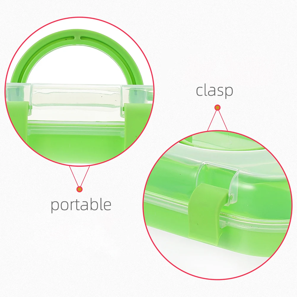 

3pcs Double Layer Storage Large Capacity Handle Safety Clasp Round Corner Multi Compartment Organizer for Home School