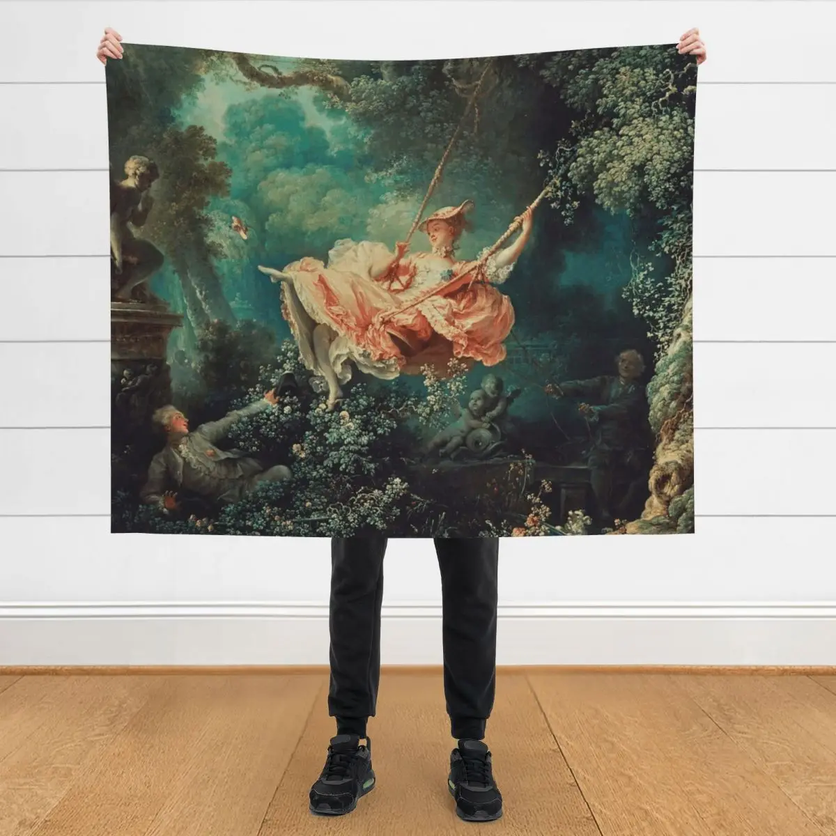 

The Swing Painting - Jean-Honoré Fragonard Throw Blanket anime Furrys Flannel Fabric Blankets