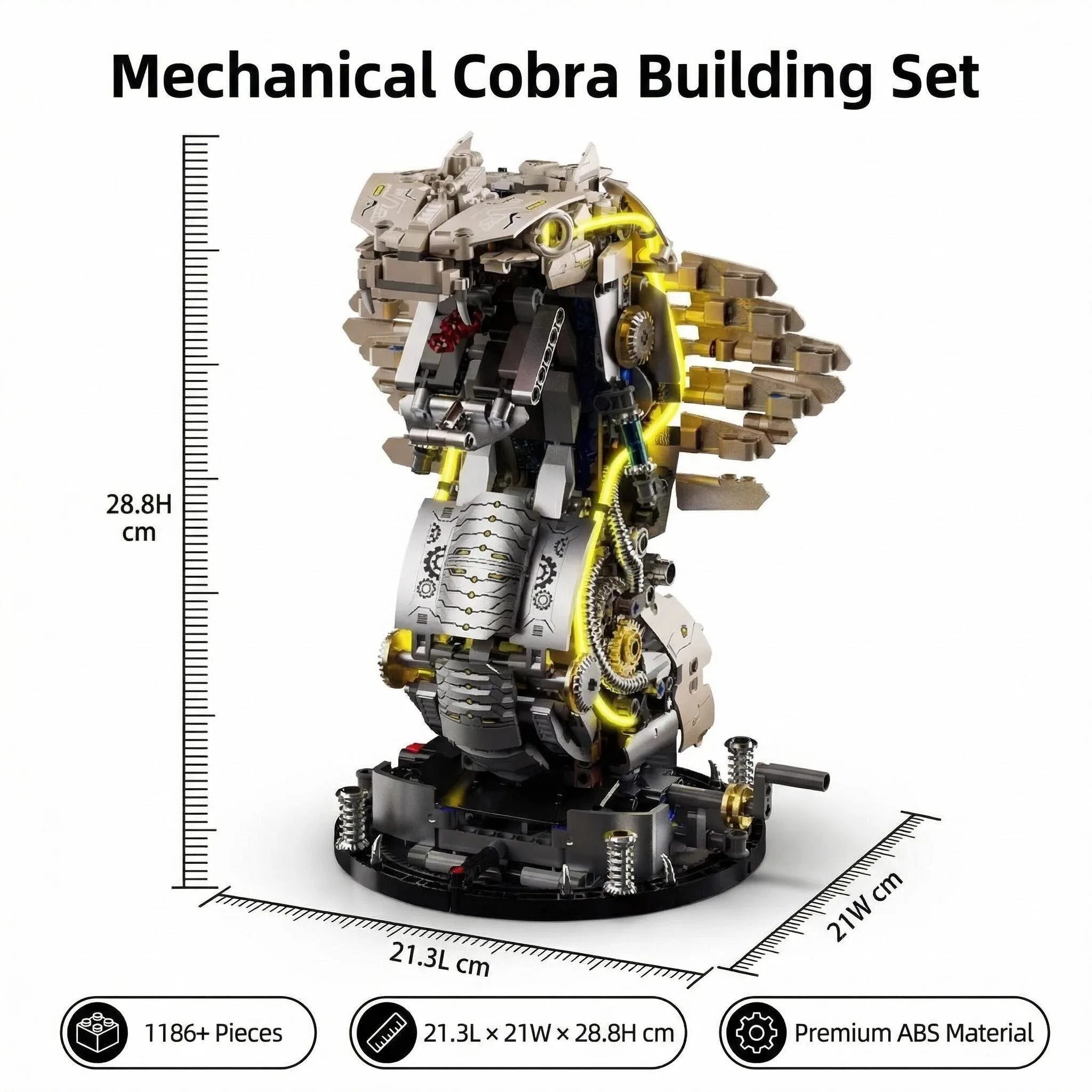 

2026 MOC Mechanical Animal Building Block Models Movable Cobra Dolphin STEM Creative Kids Toys Gifts Desktop Ornaments